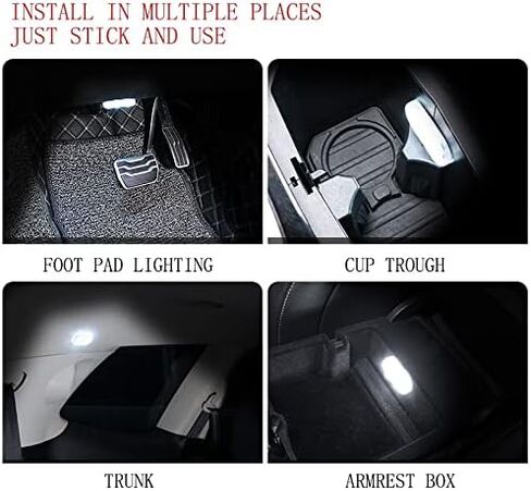قطعتان من مصابيح LED الداخلية للسيارة، 7 ألوان مصابيح LED داخلية للسيارة مع 6 حبات مصباح LED ساطعة، ضوء القراءة الليلية المحمول للأجواء الداخلية للسيارة، ضوء إضاءة USB قابل لإعادة الشحن (7 أضواء ملونة) in Saudi Arabia