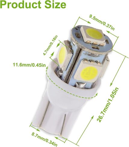 الجليد الأزرق تيار مستمر 12 فولت T10 194 168 Led لمبة ضوء قياس أداة العنقودية لوحة القيادة لمبات داش أضواء (حزمة من 20 قطعة) in Saudi Arabia