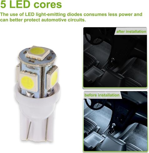 الجليد الأزرق تيار مستمر 12 فولت T10 194 168 Led لمبة ضوء قياس أداة العنقودية لوحة القيادة لمبات داش أضواء (حزمة من 20 قطعة) in Saudi Arabia