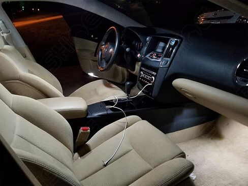 مجموعة مصابيح LED داخلية بيضاء لسيارة Nissan Maxima 2009 2010 2011 2012 2013 2014 2015 مجموعة مصابيح الإضاءة الداخلية LED فائقة السطوع 6000K + أضواء لوحة الترخيص وأداة التثبيت in Saudi Arabia