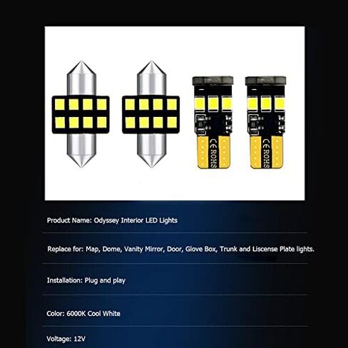 14pcs Odyssey Interior LED Lights Replacement for 2005 2006 2007 2008 2009 2010 Honda Odyssey 6000K Super Bright White interior LED bulbs replacement package + Installation Tool in Saudi Arabia