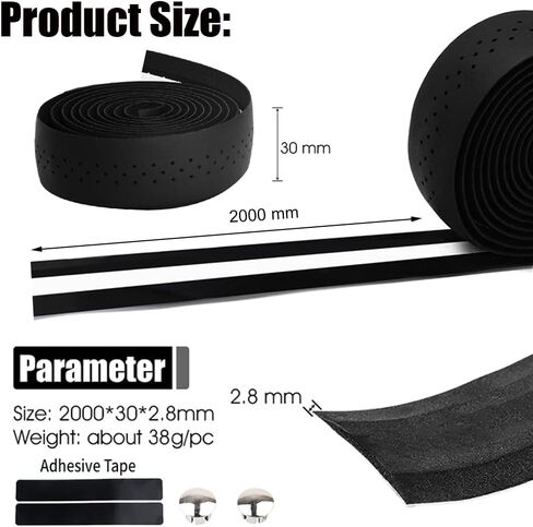 Bike Handlebar Tape PU Leather Bicycle Handlebar Tape Perforated Surface Cycling Handle Wraps Brown for Road Bike 2 Rolls in Saudi Arabia