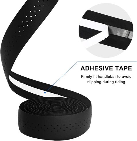 Bike Handlebar Tape PU Leather Bicycle Handlebar Tape Perforated Surface Cycling Handle Wraps Brown for Road Bike 2 Rolls in Saudi Arabia