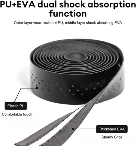 Bike Handlebar Tape PU Leather Bicycle Handlebar Tape Perforated Surface Cycling Handle Wraps Brown for Road Bike 2 Rolls in Saudi Arabia