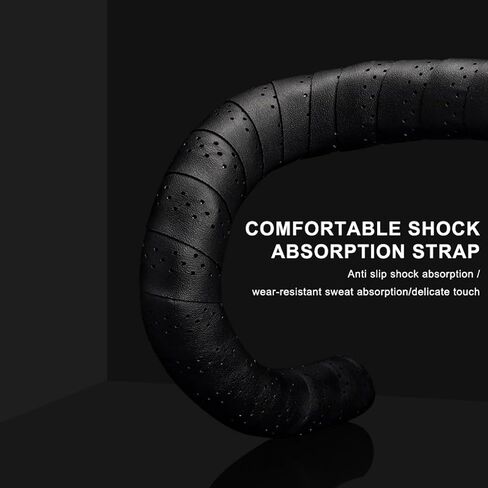 Bike Handlebar Tape PU Leather Bicycle Handlebar Tape Perforated Surface Cycling Handle Wraps Brown for Road Bike 2 Rolls in Saudi Arabia