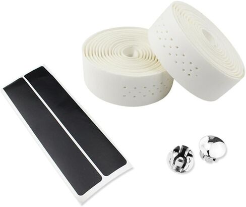Bike Handlebar Tape PU Leather Bicycle Handlebar Tape Perforated Surface Cycling Handle Wraps Brown for Road Bike 2 Rolls in Saudi Arabia
