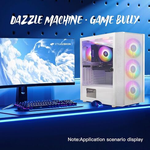 كمبيوتر سطح المكتب للألعاب STGAubron، Intel Core i7-10700F حتى 4.8G، GeForce RTX 3060 Ti 8G GDDR6، 16G DDR4، 1T SSD، WiFi، BT 5.0، RGB Fan x 6، لوحة مفاتيح وماوس ولوحة ماوس RGB، شريط صوت RGB BT، ألعاب RGB BT ميكروفون، W11H64 in Kuwait