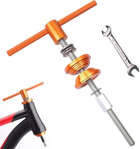 Bike Headset Cup and Bottom Bracket Press Installation Tool Bike Headset Press-in Tool Set with Wrench Bicycle Repair Accessories Bearing Installer(Orange) in Saudi Arabia