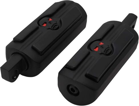 Motorcycle Skull Footpegs Pedals Footrests Motorbike Highway Foot Pegs Rests with Male Mount Adapters & Anti-Slip Rubber for Harley Davidson Dyna Touring Softail Dyna Suzuki Yamaha Triumph Black in Kuwait
