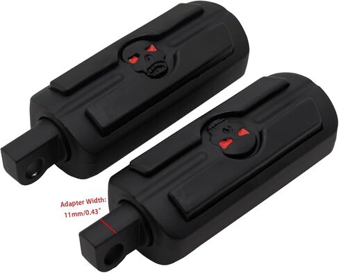 Motorcycle Skull Footpegs Pedals Footrests Motorbike Highway Foot Pegs Rests with Male Mount Adapters & Anti-Slip Rubber for Harley Davidson Dyna Touring Softail Dyna Suzuki Yamaha Triumph Black in Kuwait