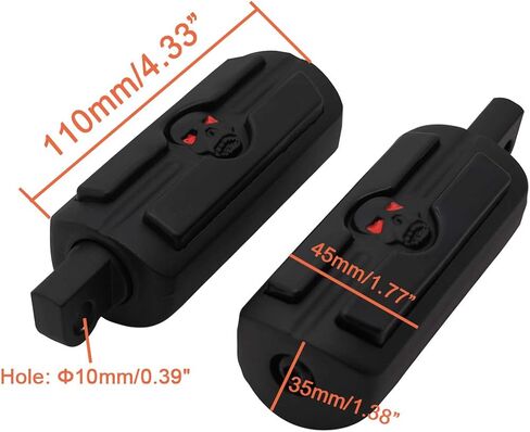 Motorcycle Skull Footpegs Pedals Footrests Motorbike Highway Foot Pegs Rests with Male Mount Adapters & Anti-Slip Rubber for Harley Davidson Dyna Touring Softail Dyna Suzuki Yamaha Triumph Black in Kuwait