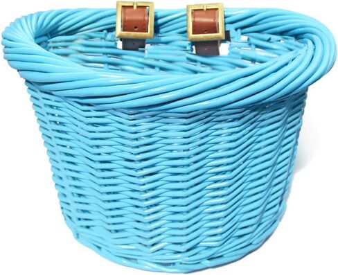 01488 Junior Front Handlebar Wicker Bike Basket, Leather Straps in Kuwait
