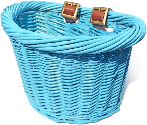 01488 Junior Front Handlebar Wicker Bike Basket, Leather Straps in Kuwait
