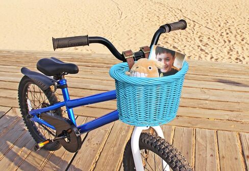 01488 Junior Front Handlebar Wicker Bike Basket, Leather Straps in Kuwait