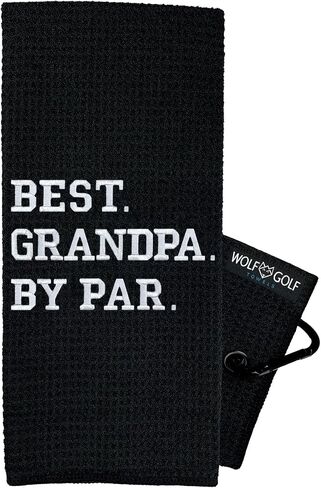 منشفة الجولف Best Grandpa by Par - ملحقات الجولف للرجال - هدايا الجولف للرجال - منشفة جولف مضحكة مطرزة in Kuwait
