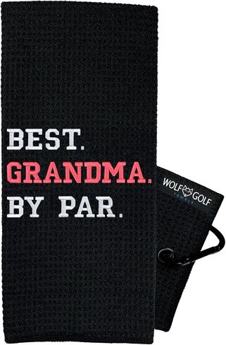 منشفة الجولف Best Grandpa by Par - ملحقات الجولف للرجال - هدايا الجولف للرجال - منشفة جولف مضحكة مطرزة in Kuwait