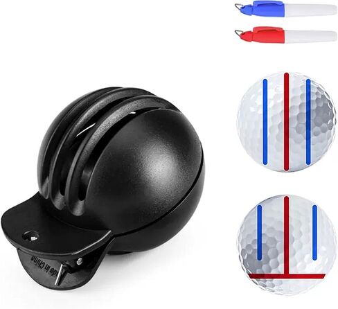 PGM Golf Ball Marker Liner Drawing Marker, Golf Ball Marker, Golf Ball Marker Stencil and 2 Color Golf Ball Markers, Golf Ball Line Marker Tool, Golf Ball Alignment Marking Tool for Golfer in Saudi Arabia