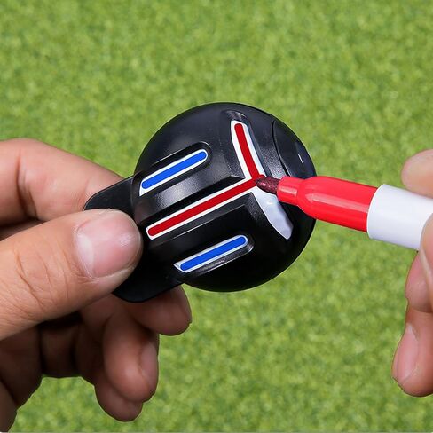 PGM Golf Ball Marker Liner Drawing Marker, Golf Ball Marker, Golf Ball Marker Stencil and 2 Color Golf Ball Markers, Golf Ball Line Marker Tool, Golf Ball Alignment Marking Tool for Golfer in Saudi Arabia