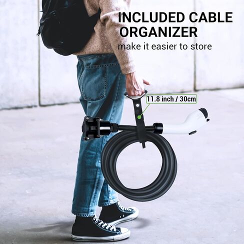 Tera EV Charger J1772 Extension Cable: UL Listed 22 ft 40A Cord with Carrying Bag Strap 110V - 240V for Level 1 & 2 Charging Station Suitable for All SAE J1772 Type 1 Electric Vehicle in Saudi Arabia