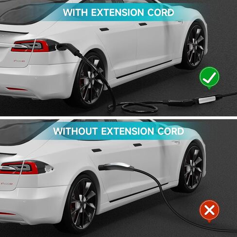 Tesla Extension Cord, 48Amp Upgraded Tesla Charger Extension Cable for Level 1&2 EV Charger and Tesla Wall Connector, Storage Bag Included (NOT Control The Door on The Tesla Charge Port) (20FT-48A) in Saudi Arabia