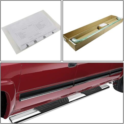 DNA Motoring STEPB-5O-933-BK لوحات الجري ذات الخطوات الجانبية المطلية بالمسحوق مقاس 5 بوصات متوافقة مع 02-08 Ram 1500 Quad/Crew Cab in Kuwait