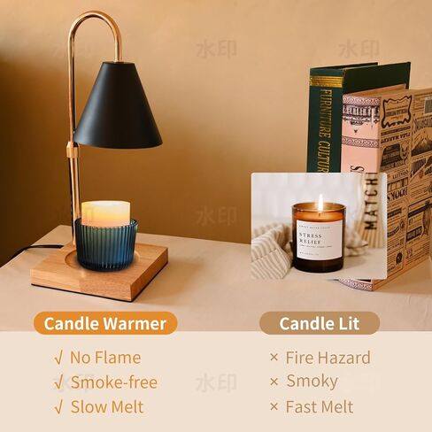 مصباح تدفئة الشموع، ضوء تدفئة الشموع الكهربائية مع مؤقت، سخان شمع قابل للتعتيم مع 2 لمبات Gu10، سخان شمع بارتفاع قابل للتعديل لجرار الشموع، هدية عيد الأم من الشمع المعطر in Kuwait