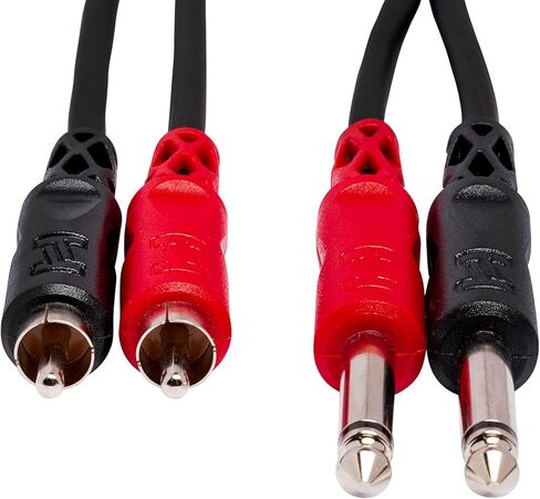 كابل توصيل ستيريو مزدوج 1/4 بوصة TS إلى RCA مزدوج من Hosa CPR-201، 1 متر in Saudi Arabia