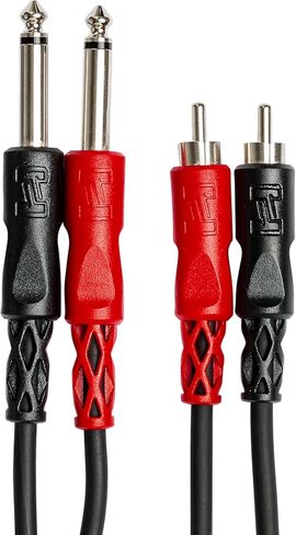 كابل توصيل ستيريو مزدوج 1/4 بوصة TS إلى RCA مزدوج من Hosa CPR-201، 1 متر in Saudi Arabia