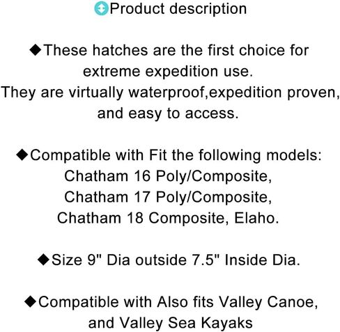 غطاء فتحة دائري بقطر 9 بوصة من الخارج 7.5 بوصة من الداخل Dia Kayak Valley - متوافق مع VC P- (أسود) in Kuwait