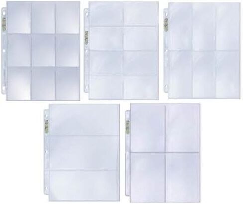 Ultra Pro 25 Coupon Album Pages Sample Pack - 5 Popular Styles Assorted Platinum Quality Binder Pages (9 8 6 4 3 Pocket Configuration) in Saudi Arabia