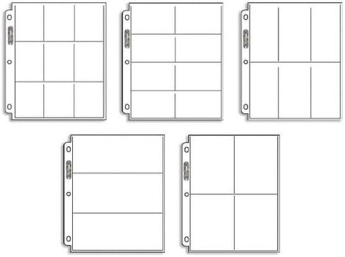 Ultra Pro 25 Coupon Album Pages Sample Pack - 5 Popular Styles Assorted Platinum Quality Binder Pages (9 8 6 4 3 Pocket Configuration) in Saudi Arabia