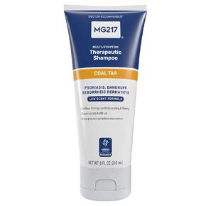 MG217 Psoriasis Shampoo with Coal Tar, Therapeutic Scalp Treatment, Controls Itching, Scaling, Flaking, Scale Buildup, Psoriasis Scalp Treatment, 3% Coal Tar Shampoo and Conditioner, 8floz