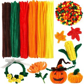 UPINS 550PCS Independence Day Red White Blue Pipe Cleaners Pom Poms Set for 4th of July Independence Day Patriotic DIY Art Craft Decoration