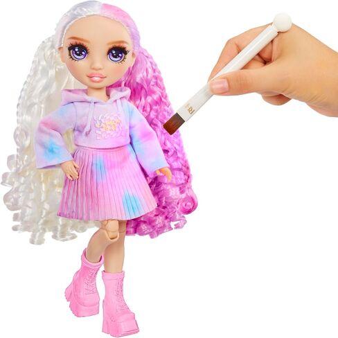 Rainbow High Color & Create Fashion DIY Doll with Washable Rainbow Markers, Green Eyes, Straight Hair in 2 Pig Tails, Bonus Top & Shoes. Color, Create, Play, Rinse and Repeat. Creative 4-12+ in Saudi Arabia