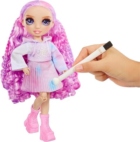 Rainbow High Color & Create Fashion DIY Doll with Washable Rainbow Markers, Green Eyes, Straight Hair in 2 Pig Tails, Bonus Top & Shoes. Color, Create, Play, Rinse and Repeat. Creative 4-12+ in Saudi Arabia