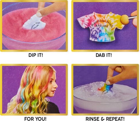 Rainbow High Color & Create Fashion DIY Doll with Washable Rainbow Markers, Green Eyes, Straight Hair in 2 Pig Tails, Bonus Top & Shoes. Color, Create, Play, Rinse and Repeat. Creative 4-12+ in Saudi Arabia