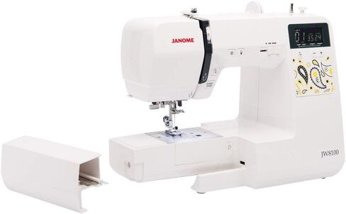 Janome JW8100 Fully-Featured Computerized Sewing Machine with 100 Stitches, 7 Buttonholes, Hard Cover, Extension Table and 22 Accessories in Saudi Arabia