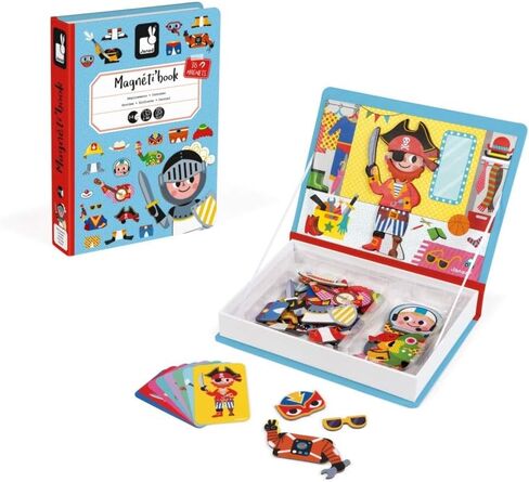 Janod MagnetiBook 45 pc Magnetic Boys Costumes Dress Up Game - Ages 3+ - J02719 in Saudi Arabia