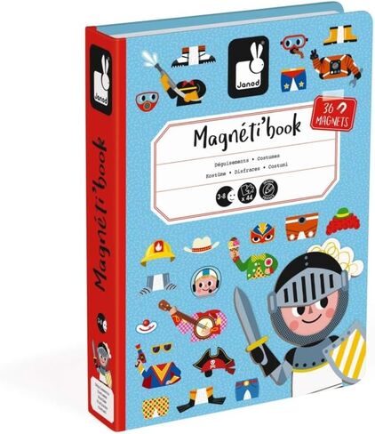 Janod MagnetiBook 45 pc Magnetic Boys Costumes Dress Up Game - Ages 3+ - J02719 in Saudi Arabia