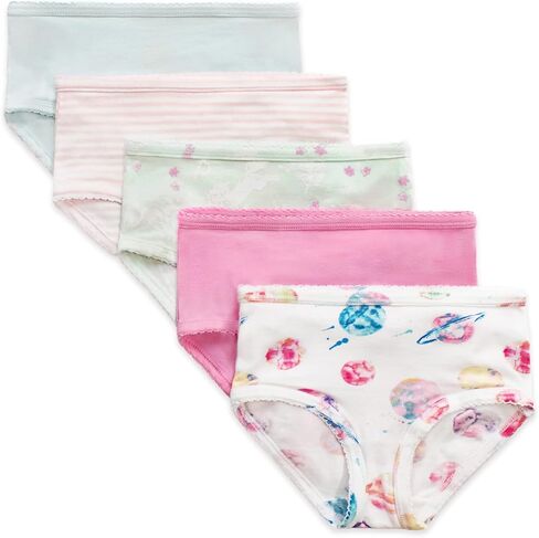 Burt's Bees Baby Toddler Girls' Underwear, Organic Cotton Panties, Tag-Free Comfort Briefs, Pack of 5 in Saudi Arabia