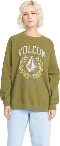 Volcom Women's Stone Magic Boyfriend Crew Fleece Sweatshirt, Clay, XX-Large in Saudi Arabia