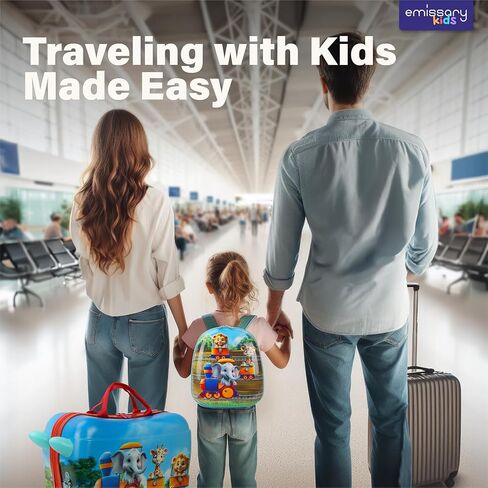 emissary Ride on Suitcase for Kids, 17" Kids Ride On Luggage for Kids, Kids Luggage With Wheels For Girls Boys, Kids Suitcases For Girls Boys,Kids Ride On Suitcase with Wheels in Kuwait