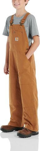 Carhartt boys Bib Overalls (Lined and Unlined),Carhartt Brown, 8 in Saudi Arabia