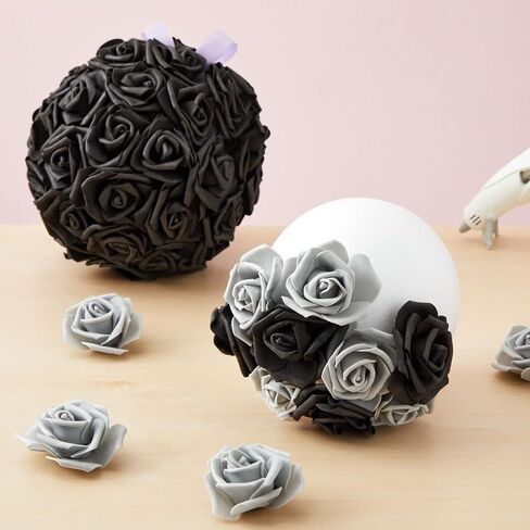 Bright Creations 100 Pack Pink and White Artificial Rose Heads, 3-Inch Stemless Flowers for Valentine's Day, Weddings, Bouquets, DIY Crafts (4 Colors) in Saudi Arabia