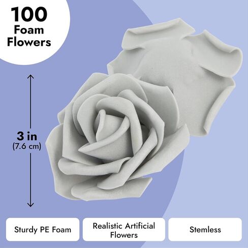 Bright Creations 100 Pack Pink and White Artificial Rose Heads, 3-Inch Stemless Flowers for Valentine's Day, Weddings, Bouquets, DIY Crafts (4 Colors) in Saudi Arabia