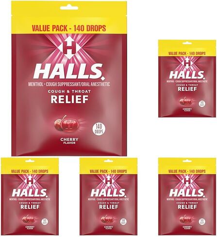 Halls Relief Cherry Cough Drops, Value Pack, 140 Drops in Saudi Arabia