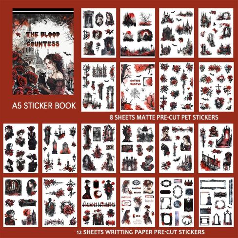 ملصقات سجل القصاصات Dwpetzo للبالغين، ملصقات جمالية عتيقة مقطوعة مسبقًا، مواد سجل القصاصات المزدوجة، كتاب الزائل للمجلات غير المرغوب فيها، لوازم سجل القصاصات in Kuwait