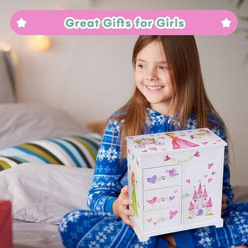 Jewelkeeper Unicorn Musical Jewelry Box with 3 Pullout Drawers, Fairy Princess and Castle Design, Dance of the Sugar Plum Fairy Tune in Kuwait