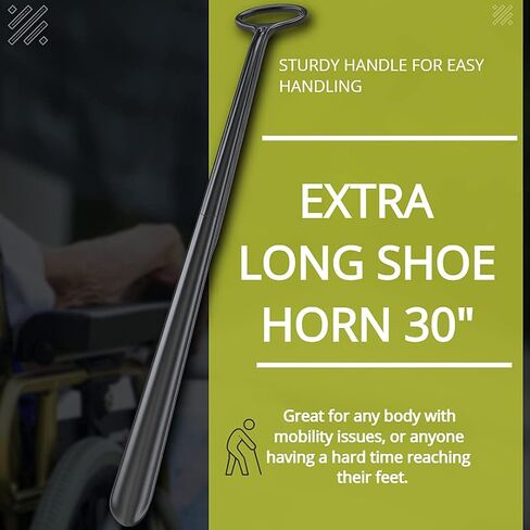Shoe Horn 30" Long - PlastVelette Shoe Horn Long Handle for Seniors, Shoe Horns for Boots and Cowboy Boots, or Extra Long Shoe Horn for Kids in Kuwait