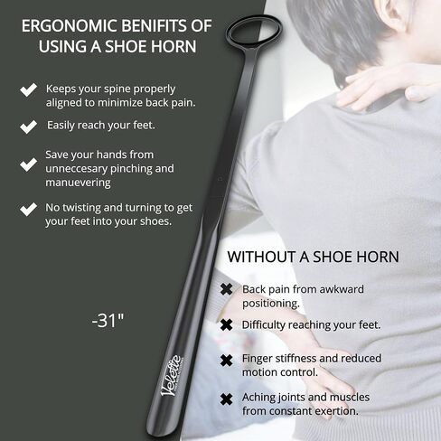 Shoe Horn 30" Long - PlastVelette Shoe Horn Long Handle for Seniors, Shoe Horns for Boots and Cowboy Boots, or Extra Long Shoe Horn for Kids in Kuwait